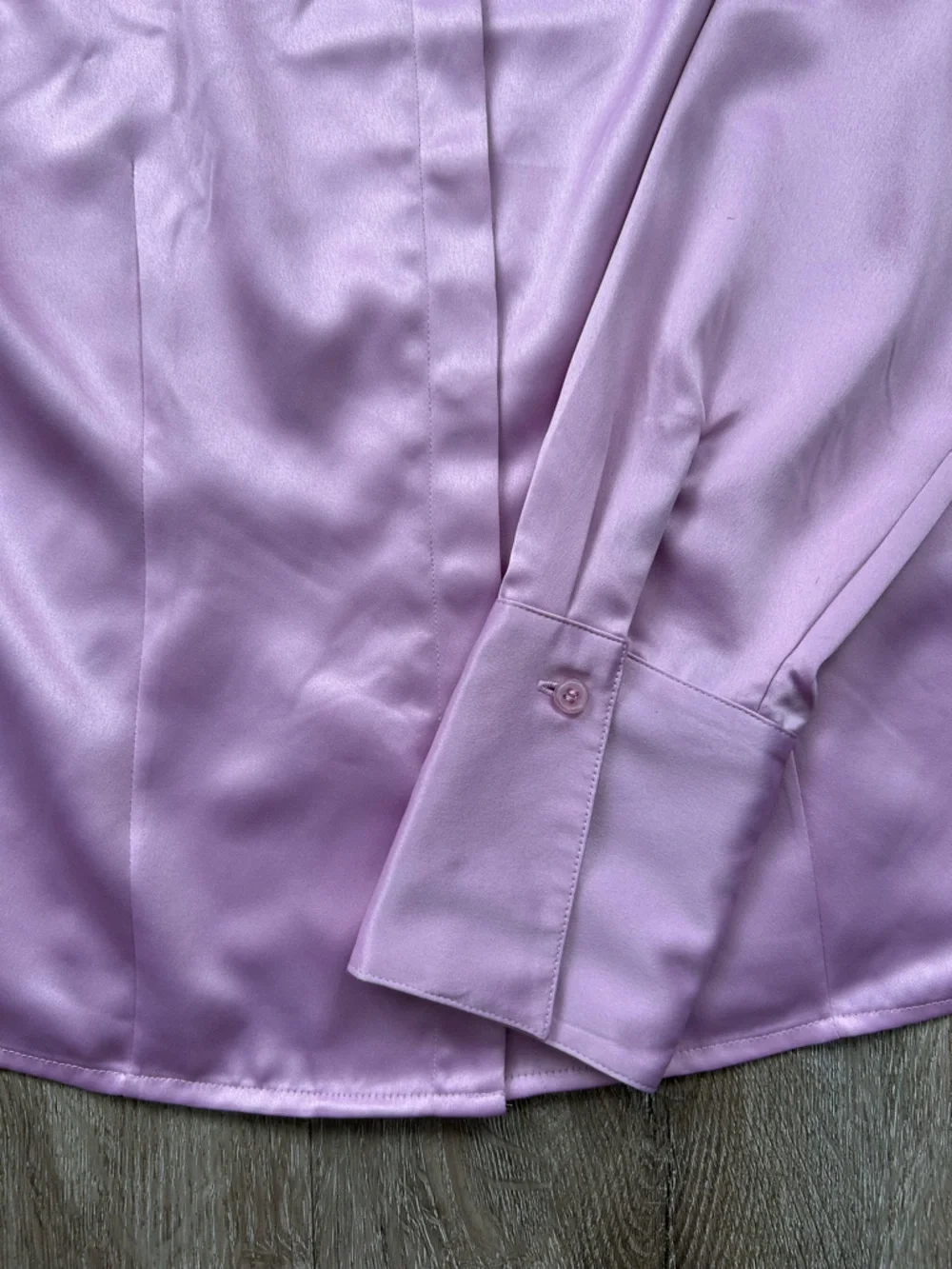 Vintage Lavender Satin Button-Up Jacket - Picture 2 of 3